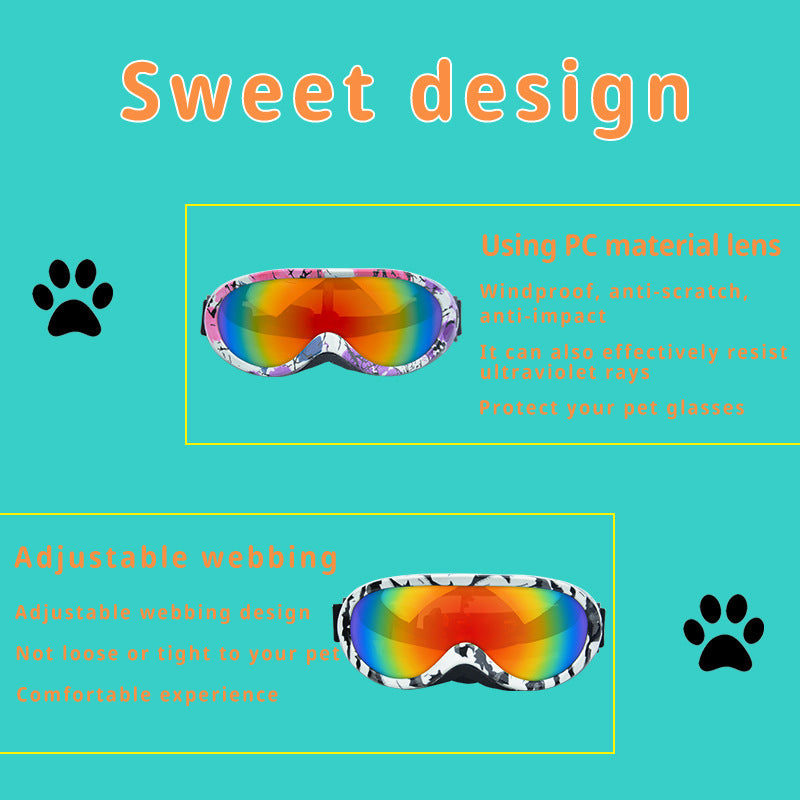 Printed Windproof Stylish Pet Glasses