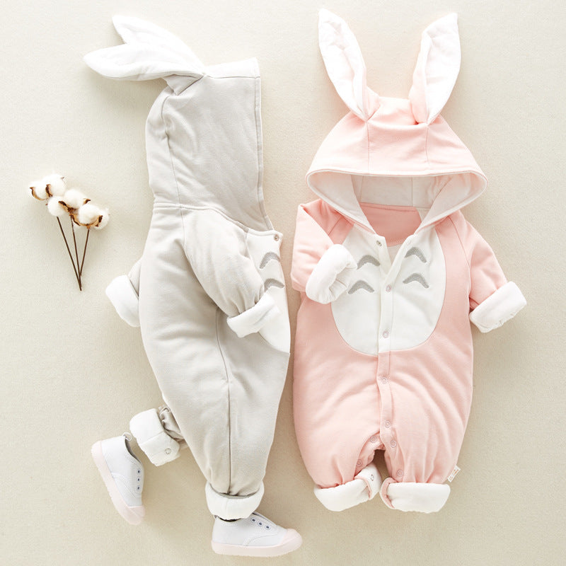 Padded Cotton Bunny Baby Romper