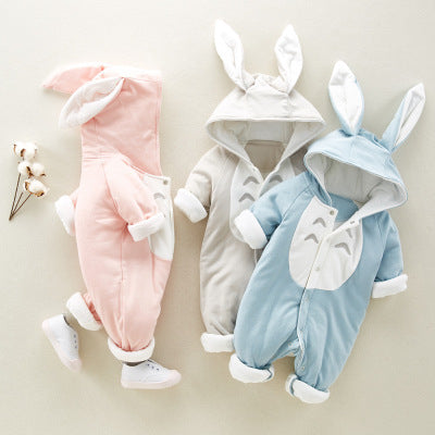 Padded Cotton Bunny Baby Romper