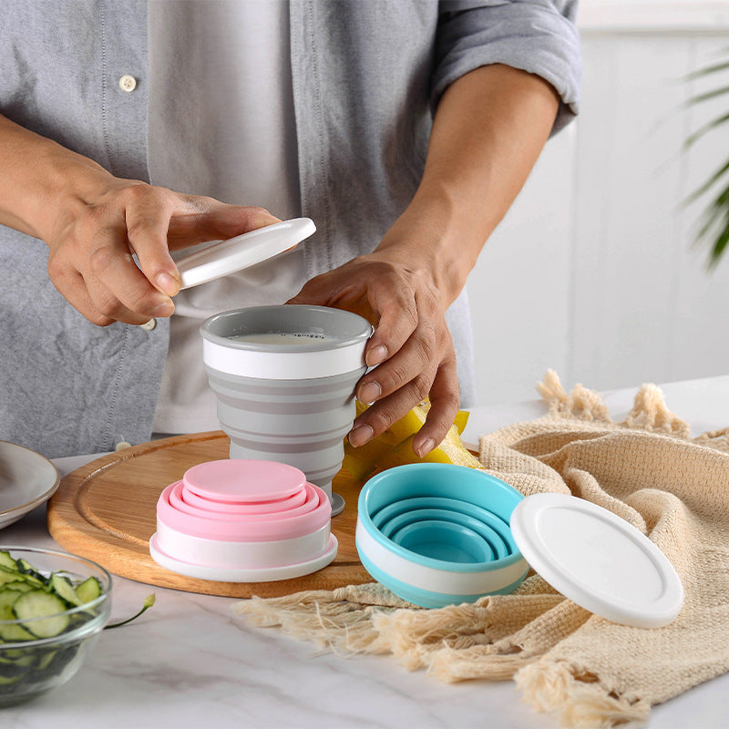 Collapsible Silicone Lunch Box and Water Cup