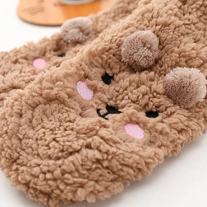 Cartoon Fluffy Microfiber Womens Fuzzy Socks