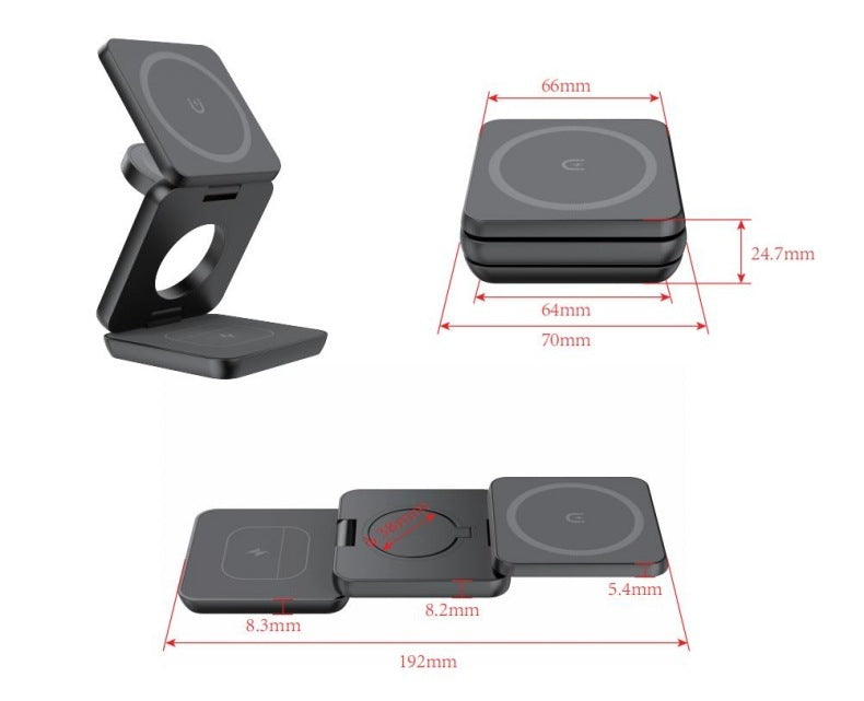 3in1 Magnetic Suction Wireless Charging Station