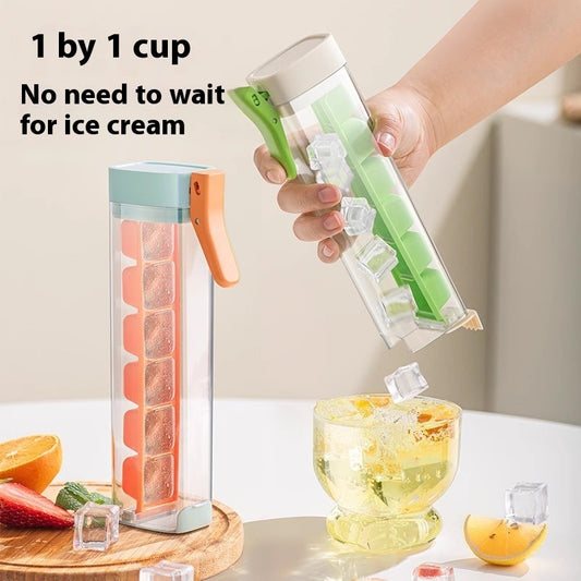 1 Press for 1 Cup Ice - Ice Cube Maker with Storage Box