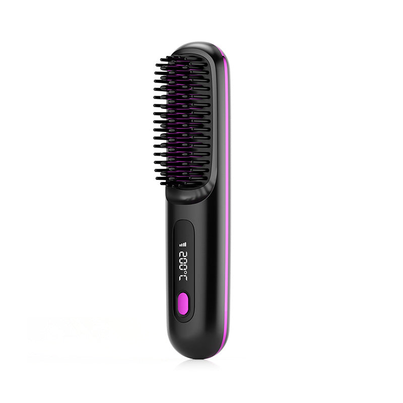 Cordless Hair Straightener Brush with USB Charging