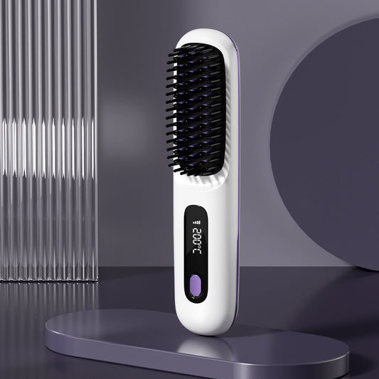 Cordless Hair Straightener Brush with USB Charging