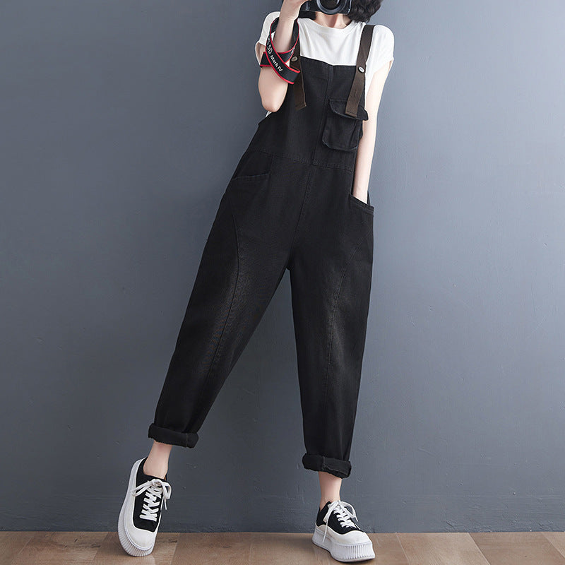 Women's Overalls Korean Style Spot Strap Spring Jeans