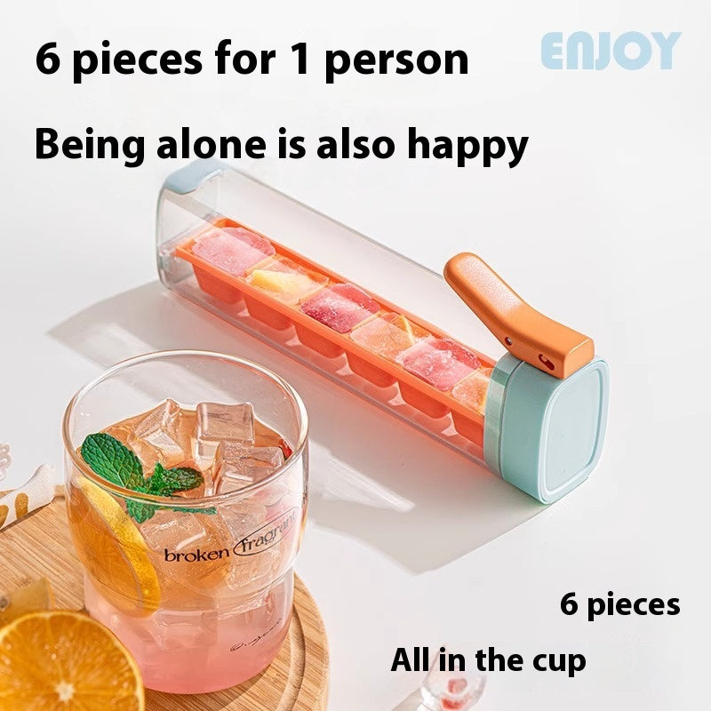 1 Press for 1 Cup Ice - Ice Cube Maker with Storage Box